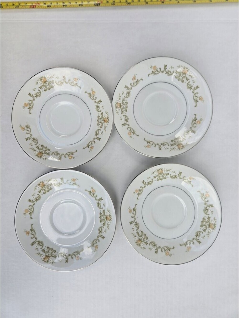 Towne House Fine China Golden Regal Pattern Saucers Set of 4